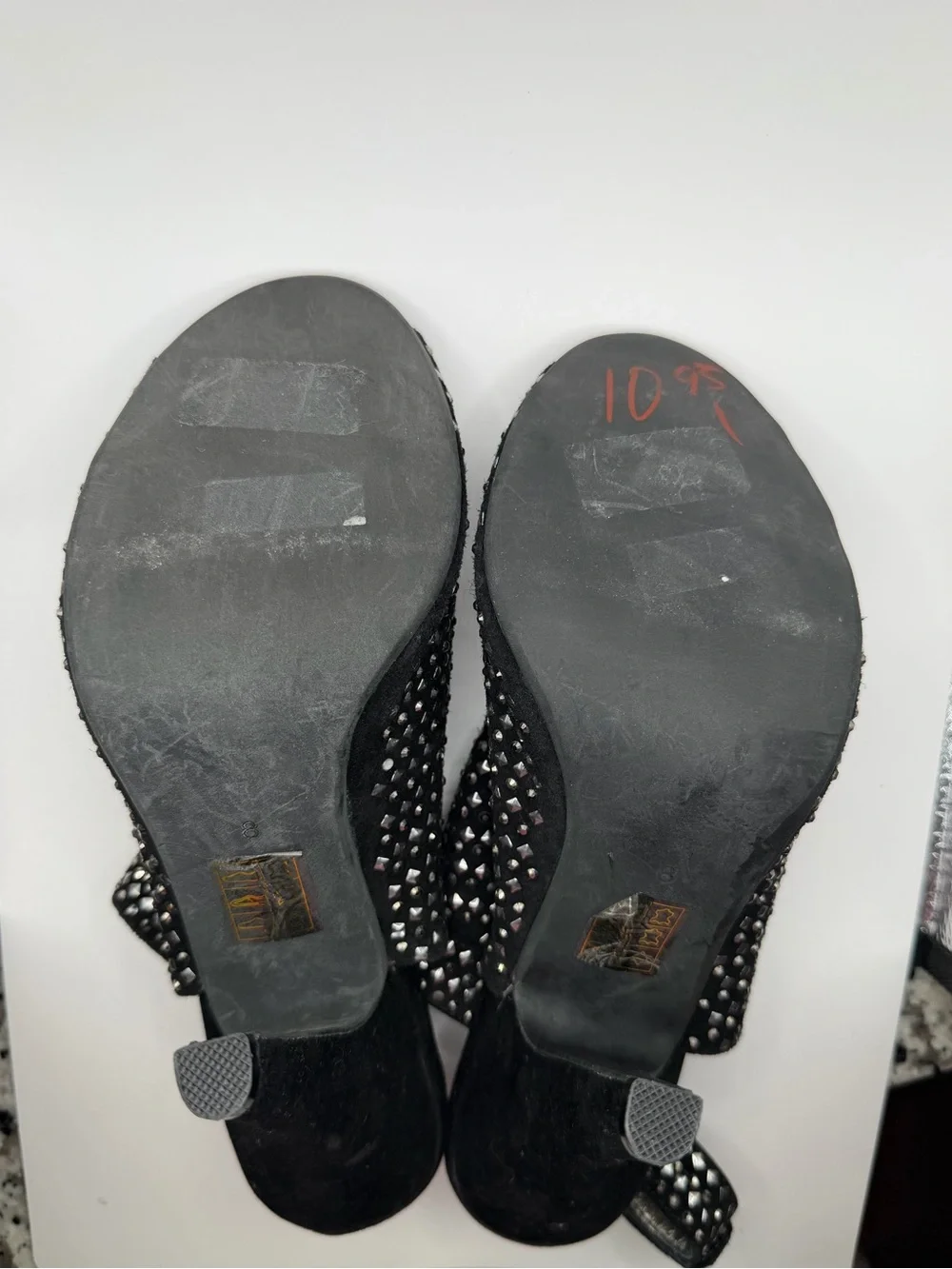 Y2K Rockstar Vintage Jeffrey Campbell Rhinestone Peep Toe Heels 7.5